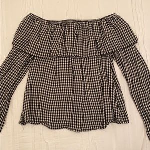 Gingham Off the Shoulder Top